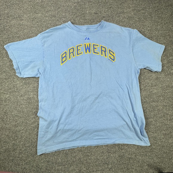 Majestic Other - Milwaukee Brewers Craig Counsell 30 Majestic Shirt Mens XL Light Blue MLB